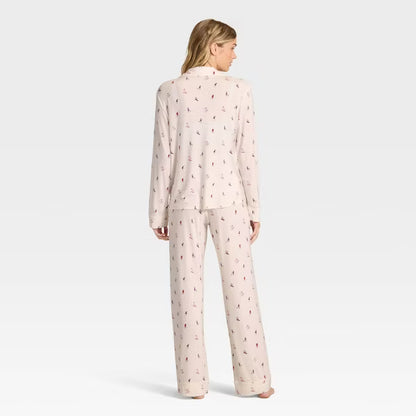 Cream Skiers Pajama Set